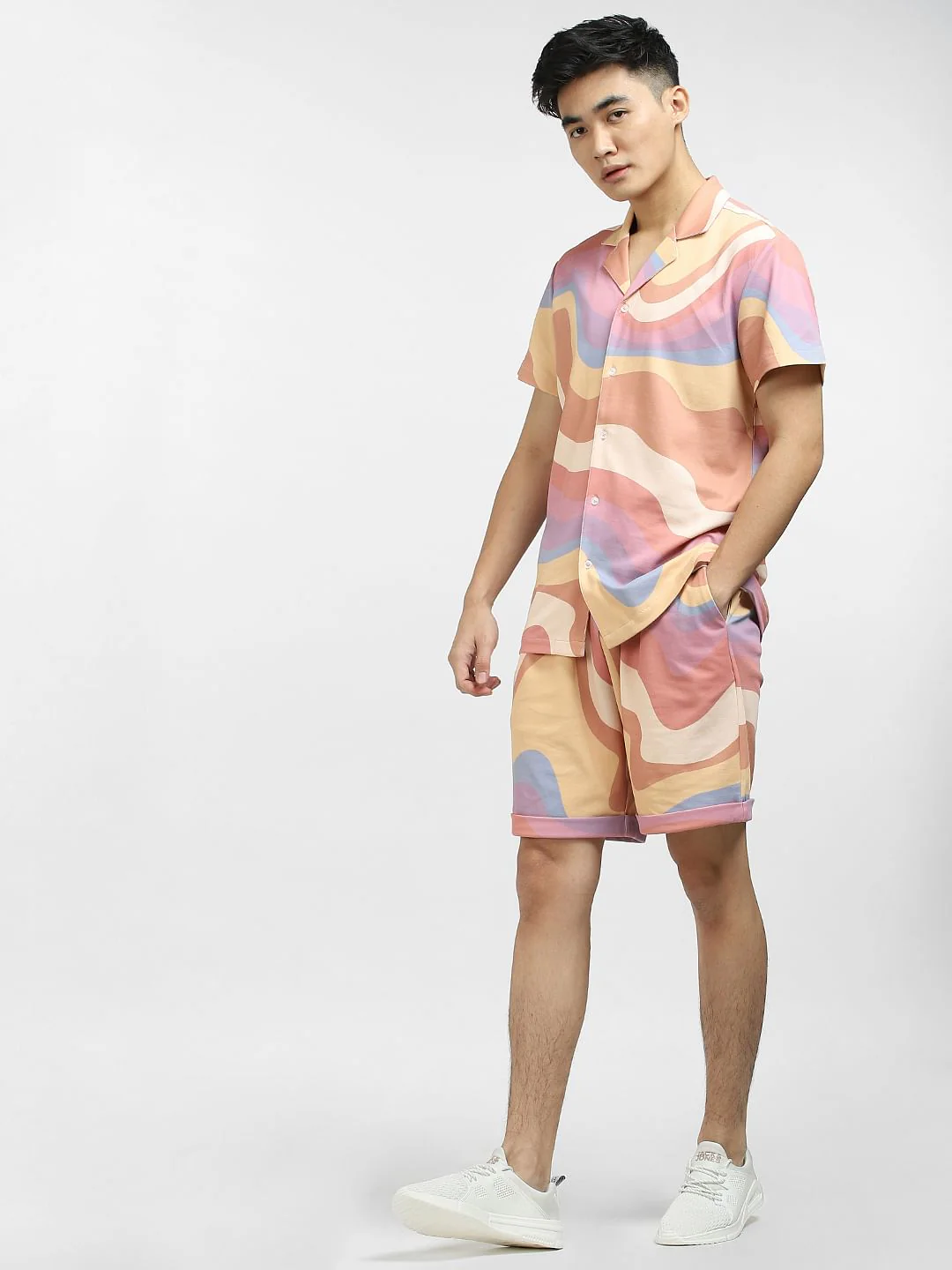 Pastel Yellow Colourblocked Short Sleeve Shirt - Image 6