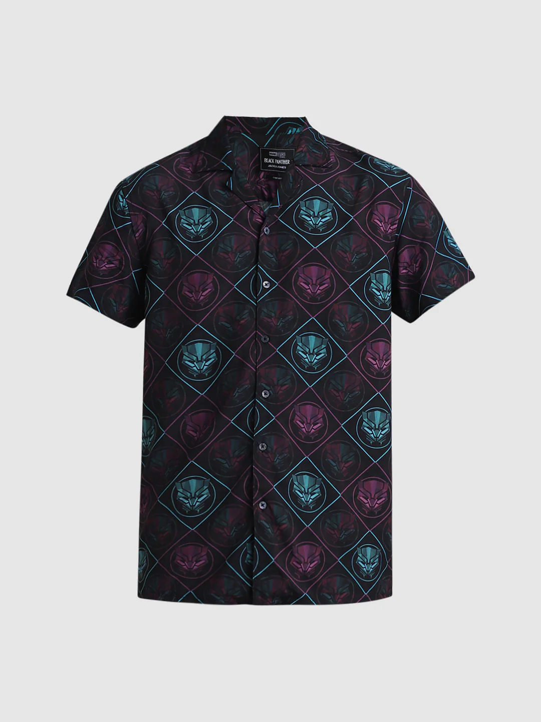 Jack&Jones X Black Panther Purple Printed Short Sleeves Shirt - Image 7