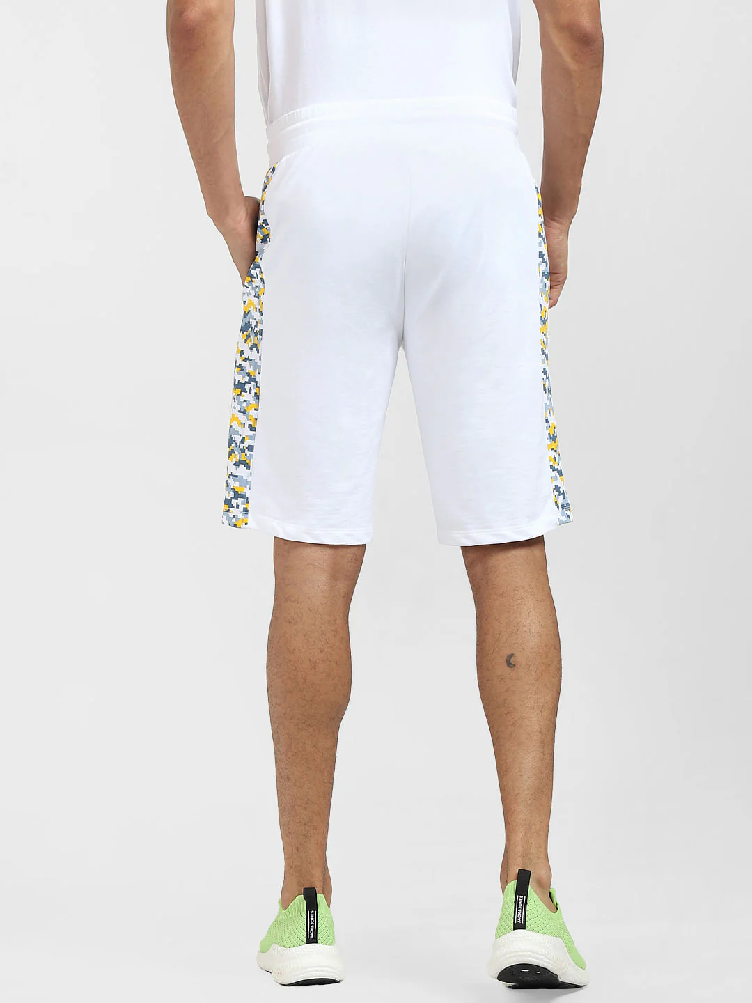 White Print Tape Detail Shorts - Image 4