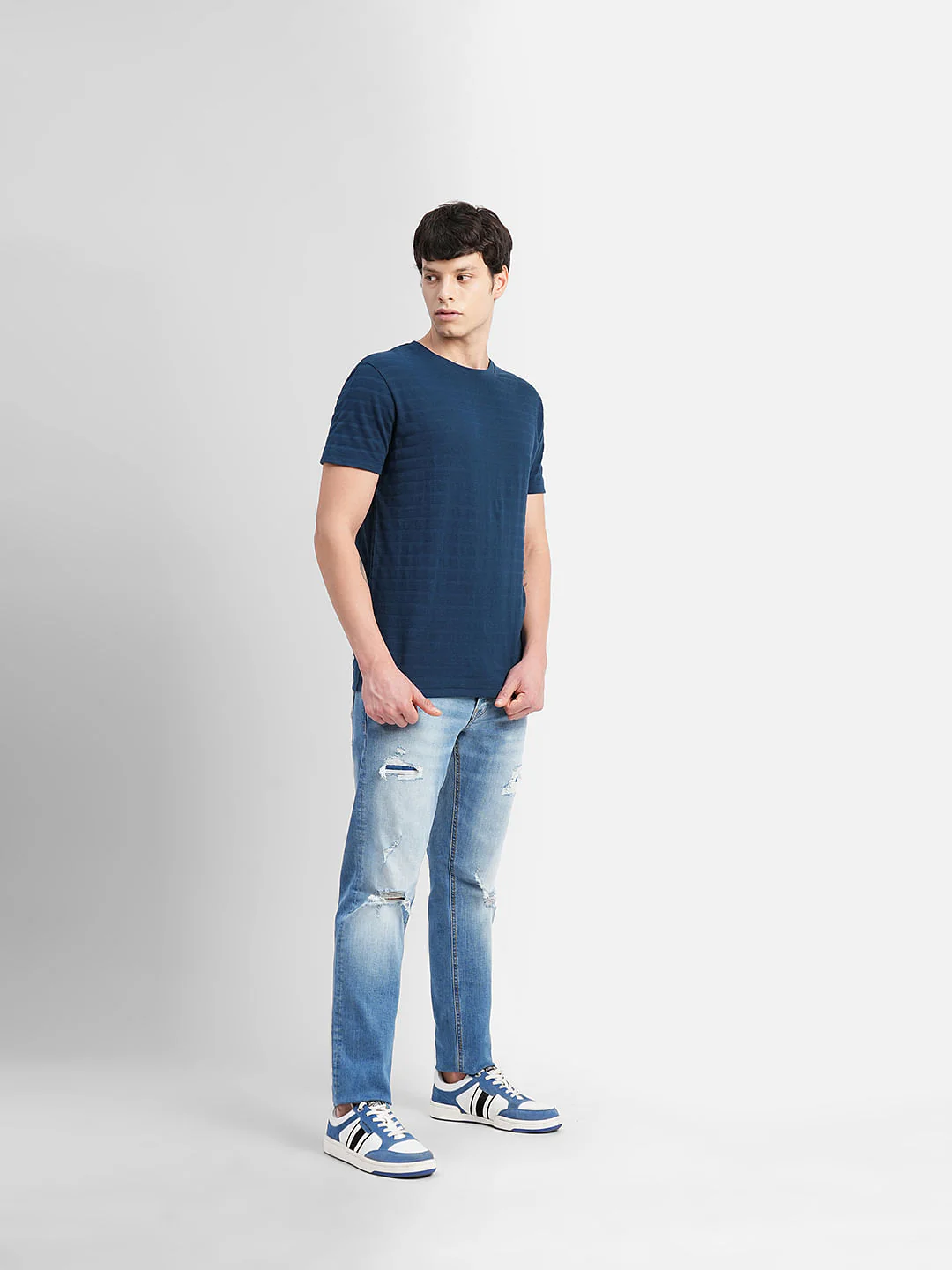 Blue Crew Neck T-shirt - Image 6