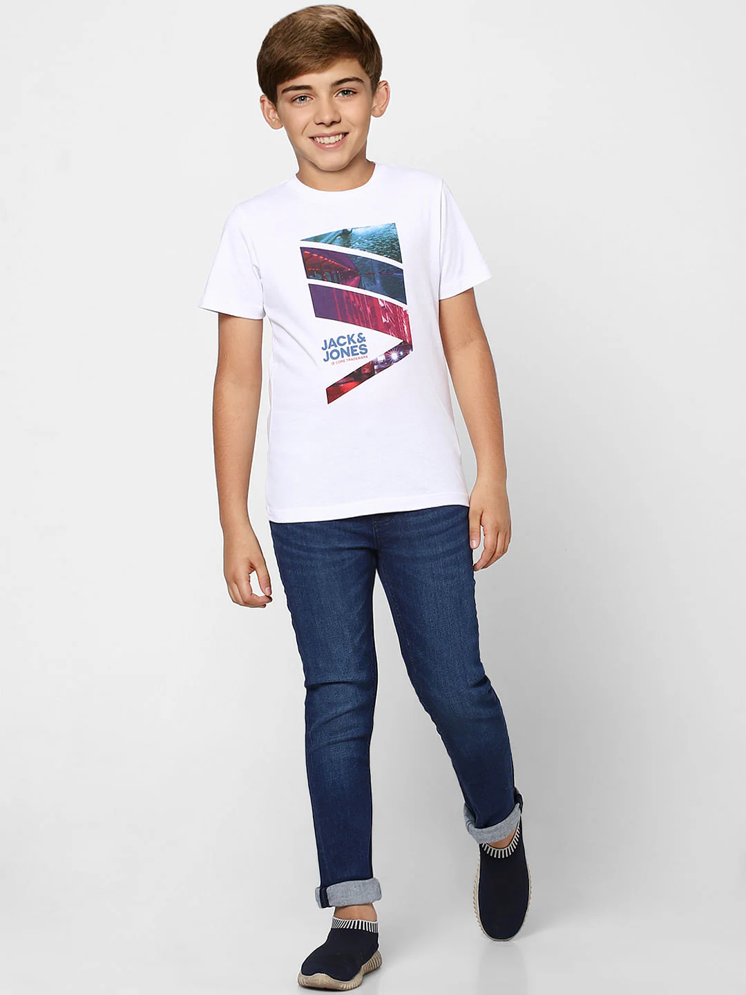 Boys Blue Mid Rise Straight Jeans
