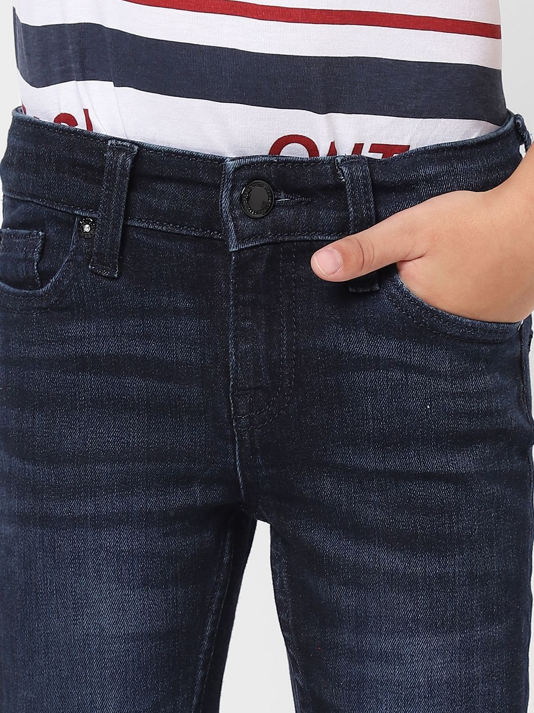 BOYS Blue Mid Rise Glenn Slim Fit Jeans - Image 5