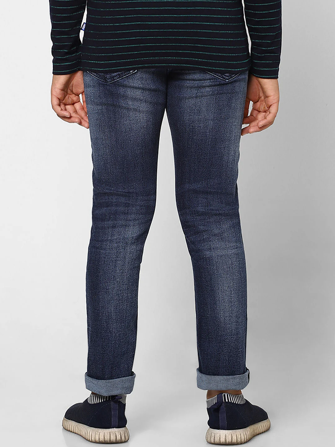 BOYS Blue Mid Rise Clark Straight Fit Ripped Jeans - Image 4
