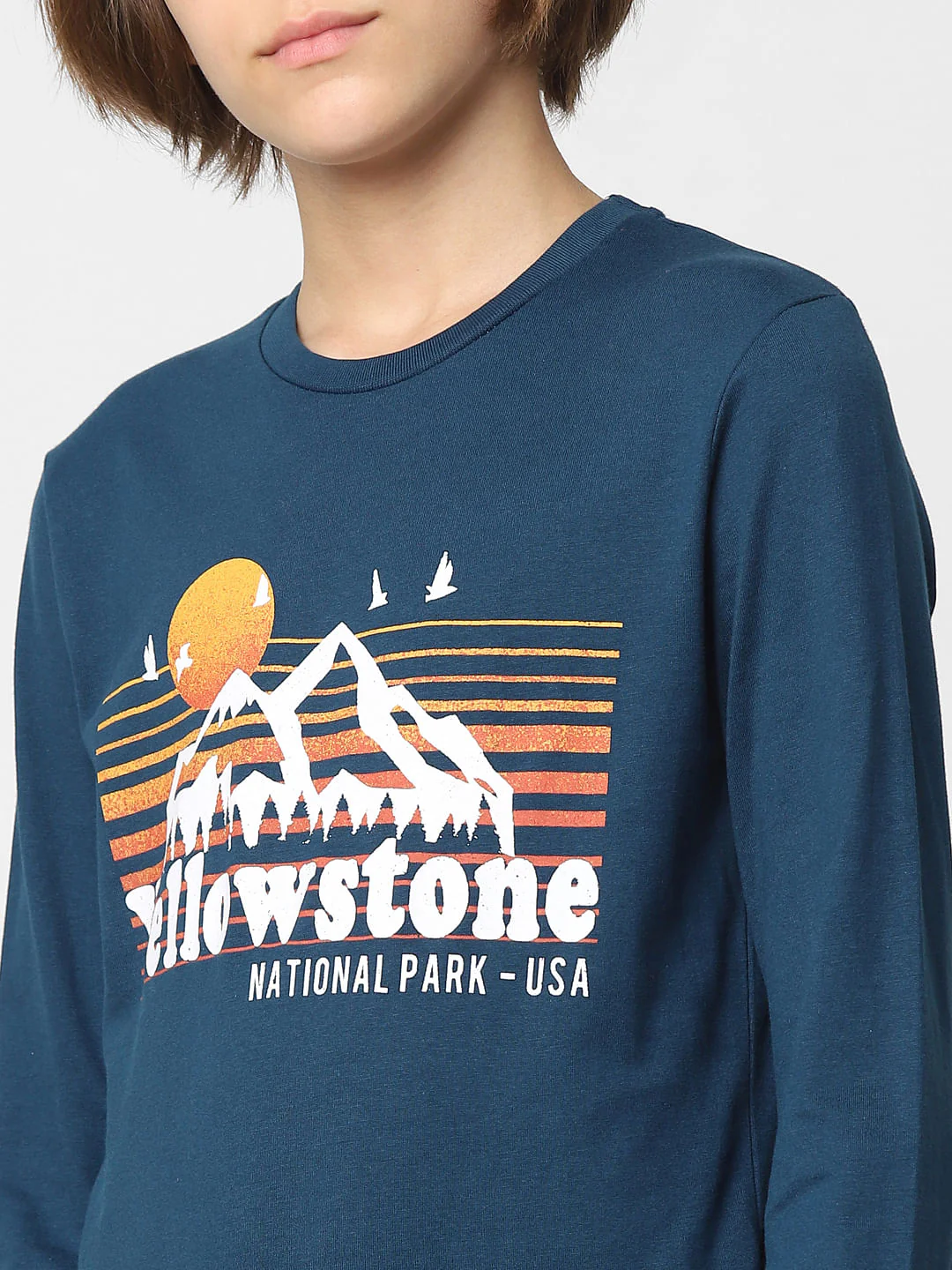 Boys Blue Graphic Print Crew Neck T-shirt - Image 5