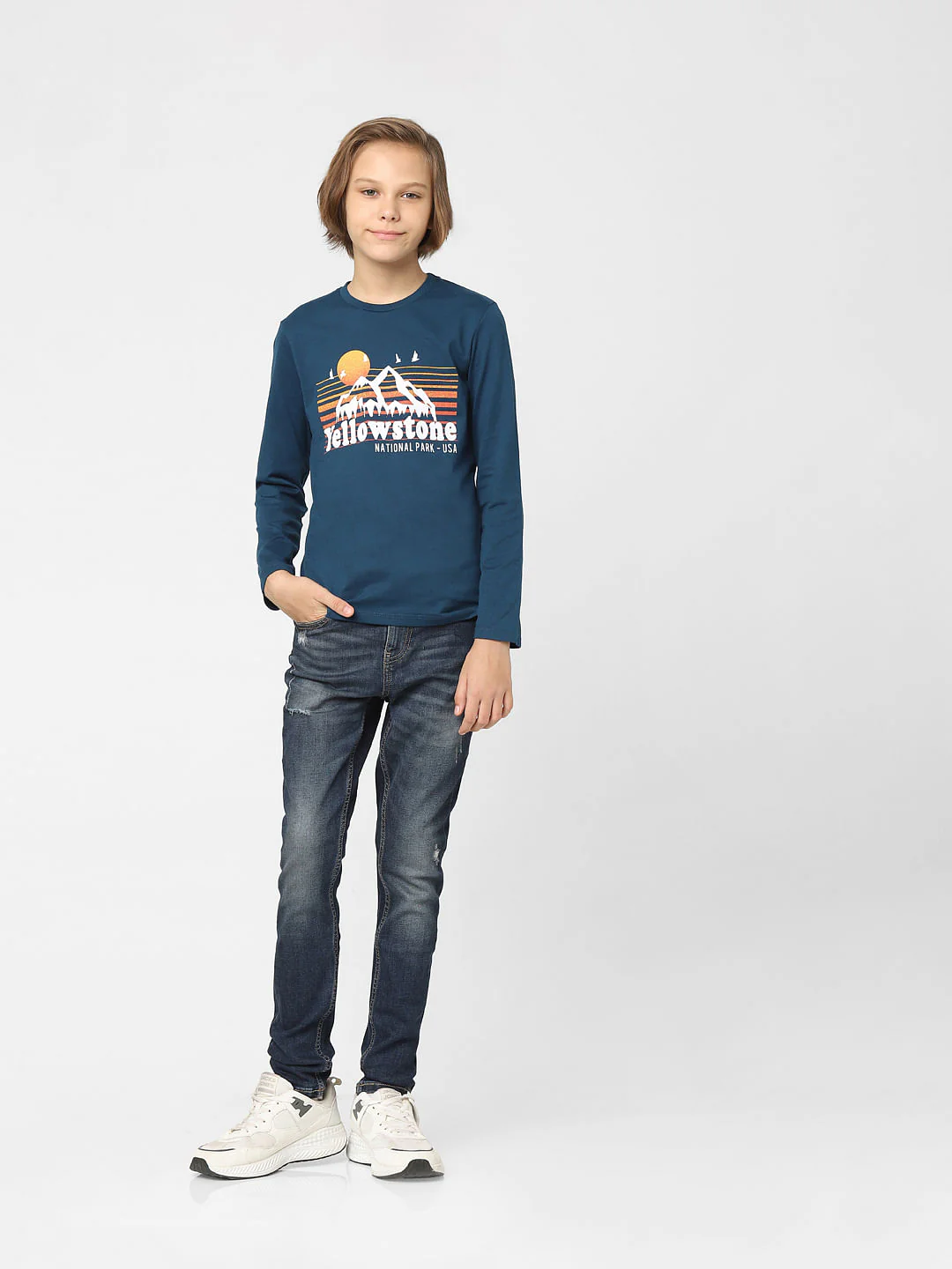 Boys Blue Graphic Print Crew Neck T-shirt - Image 6