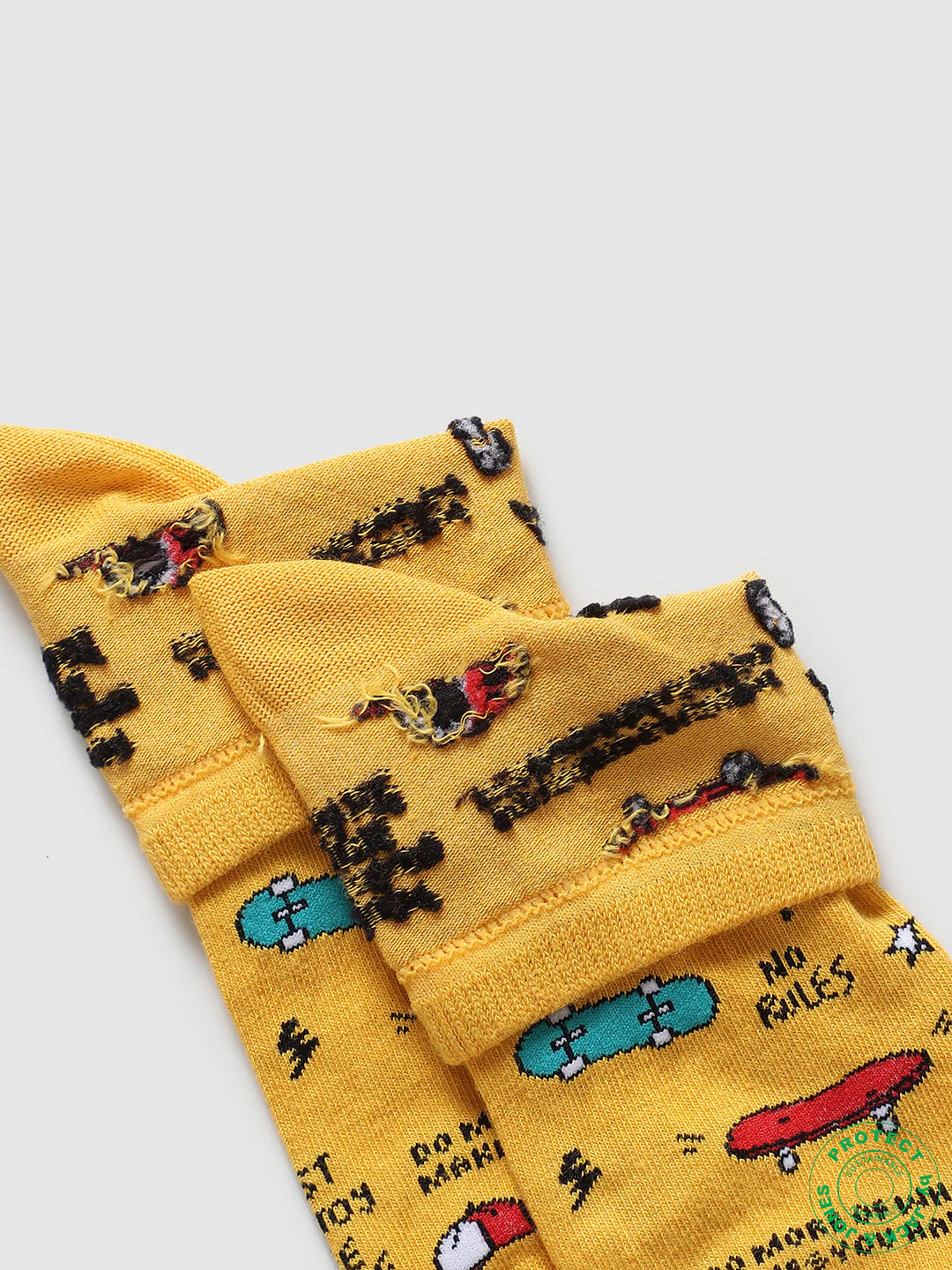 Pack of 2 Graphic Print Socks - Yellow & Black - Image 5
