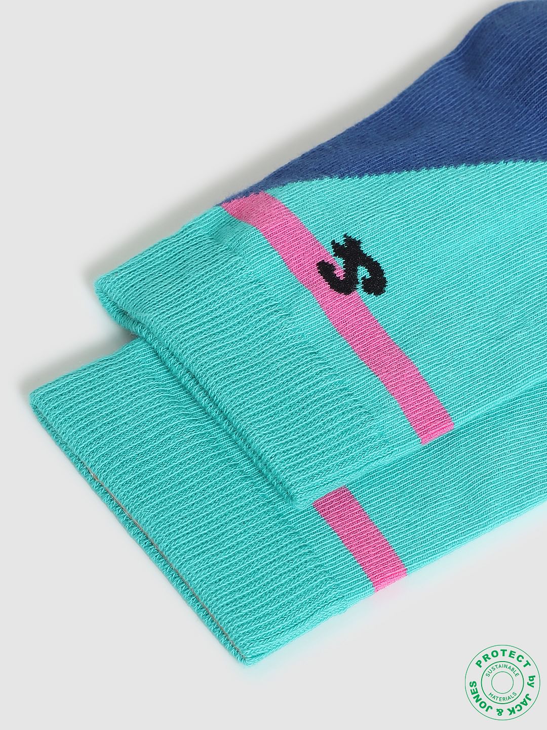 Blue Colourblocked Socks - Image 4