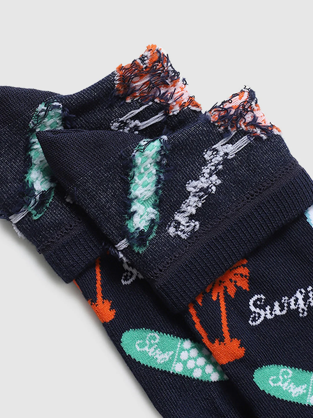 Navy Blue Graphic Print Ankle Socks - Image 5