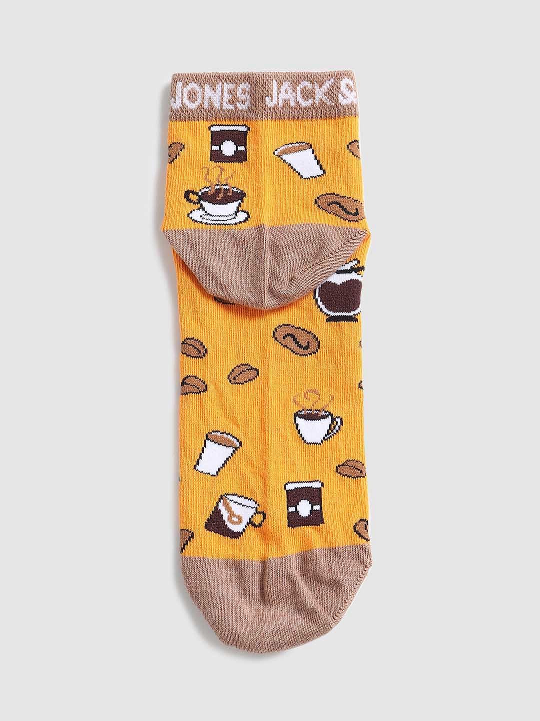 Yellow Graphic Print Ankle Socks - Image 4