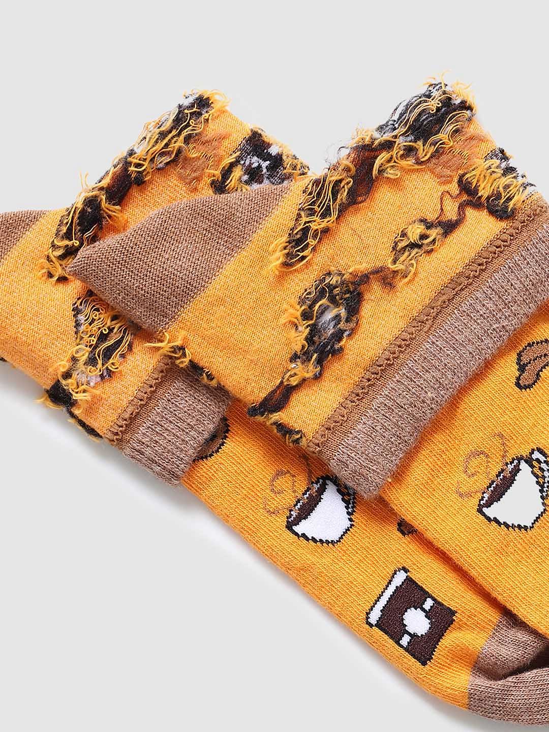 Yellow Graphic Print Ankle Socks - Image 5