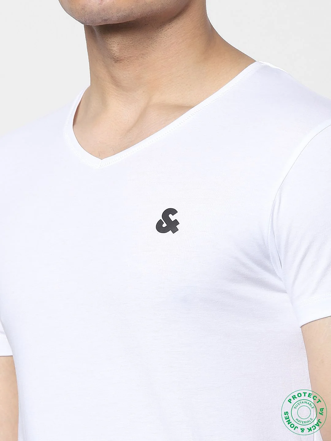 White & Blue V Neck T-shirts - Pack of 2 - Image 6