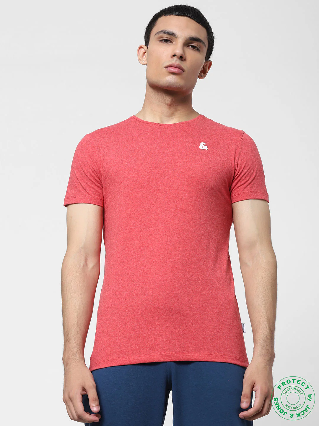 White & Red Crew Neck T-shirts - Pack of 2 - Image 2