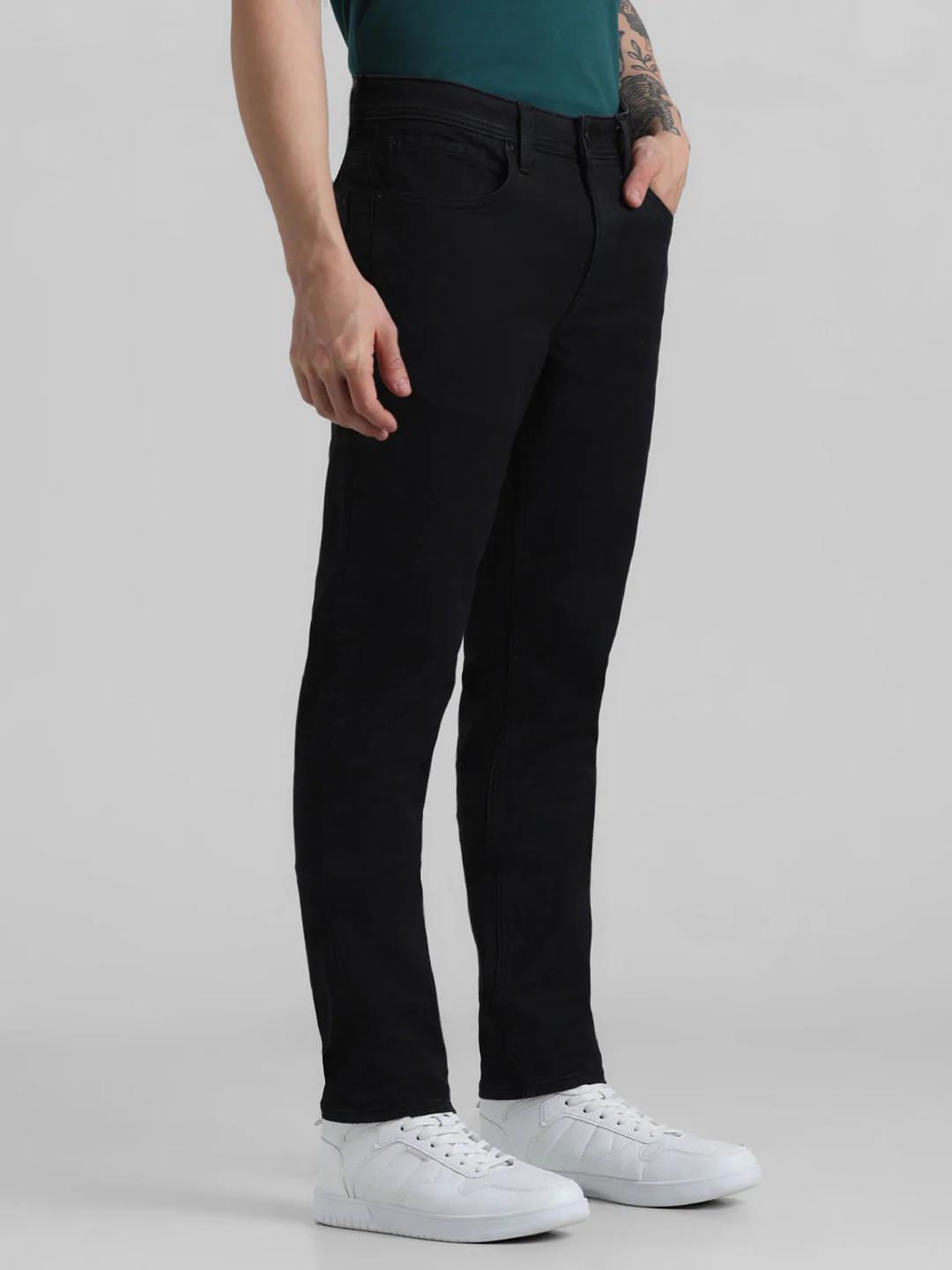Black Low Rise Glenn Slim Fit Jeans - Image 2