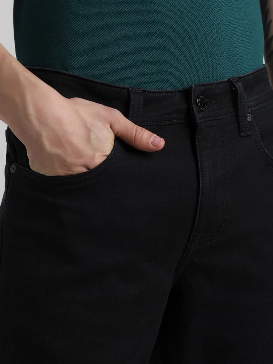 Black Low Rise Glenn Slim Fit Jeans - Image 4