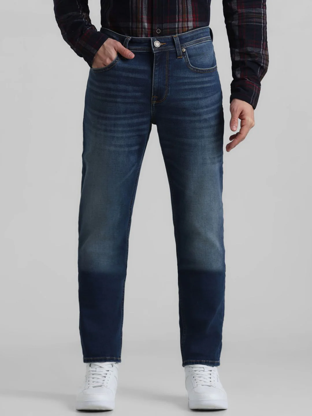 Blue Low Rise Washed Glenn Slim Jeans