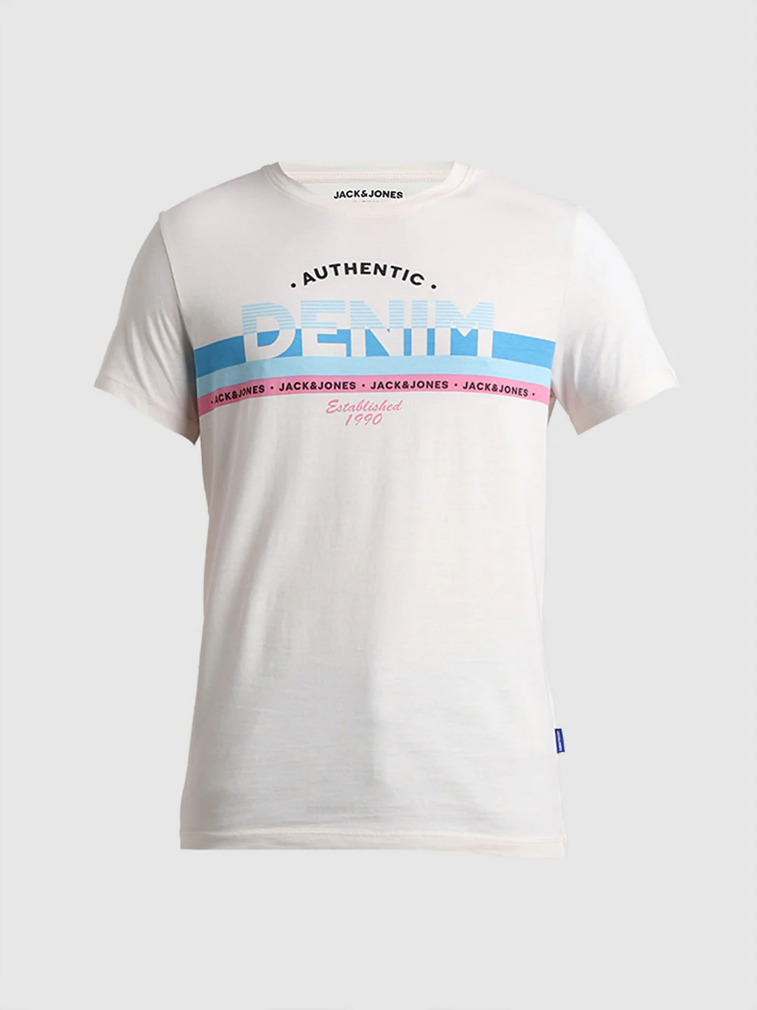 White Text Print Crew Neck T-shirt - Image 7