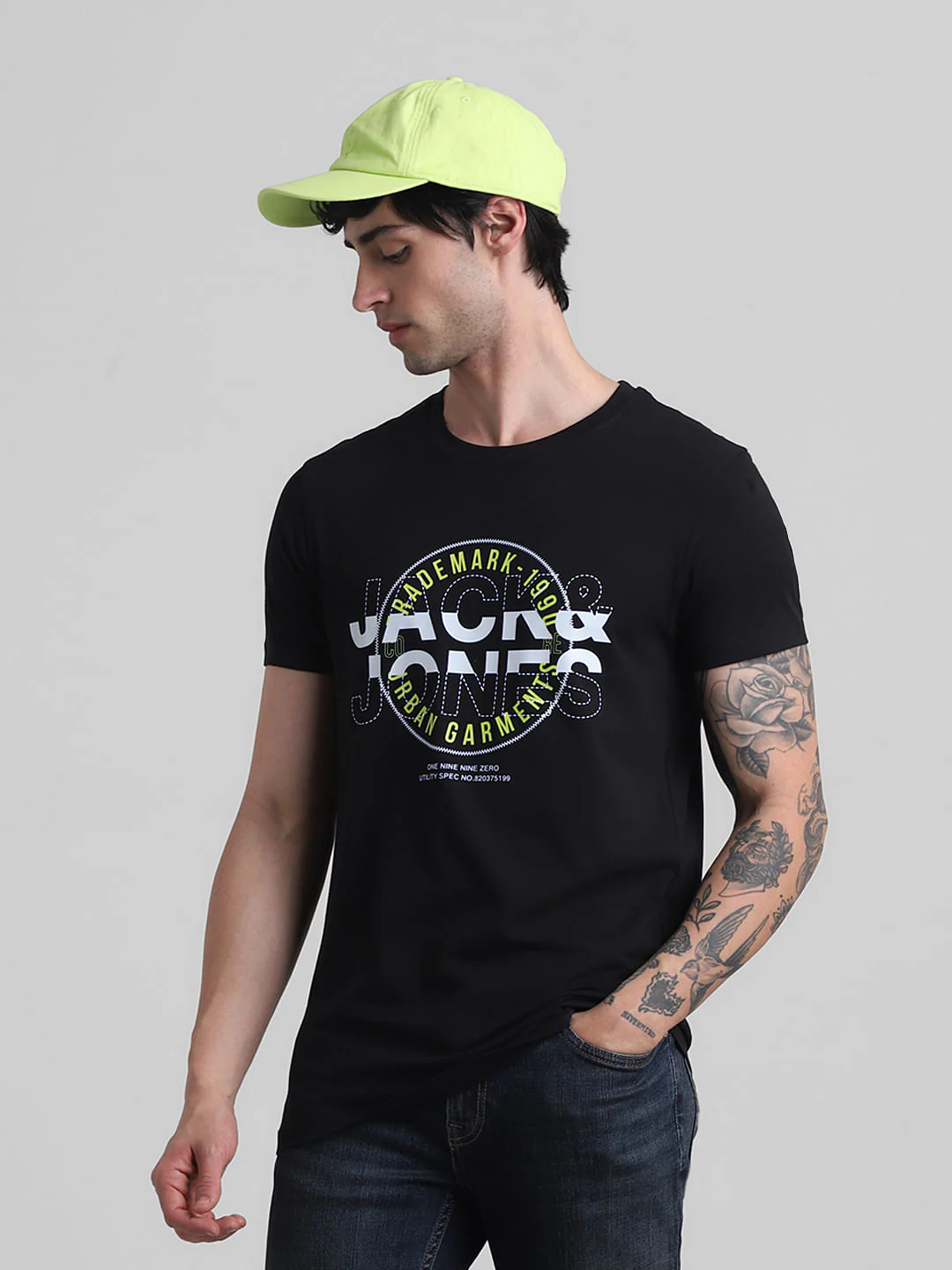 Black Printed Crew Neck T-shirt