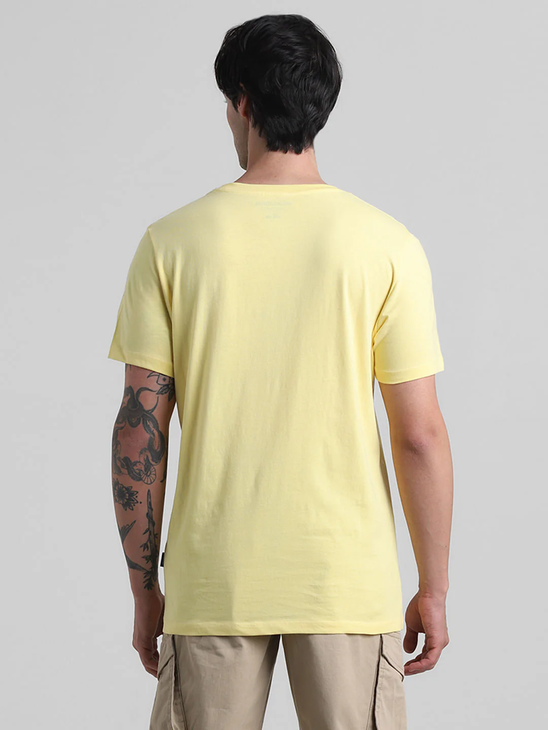 Yellow Logo Print Crew Neck T-shirt - Image 4