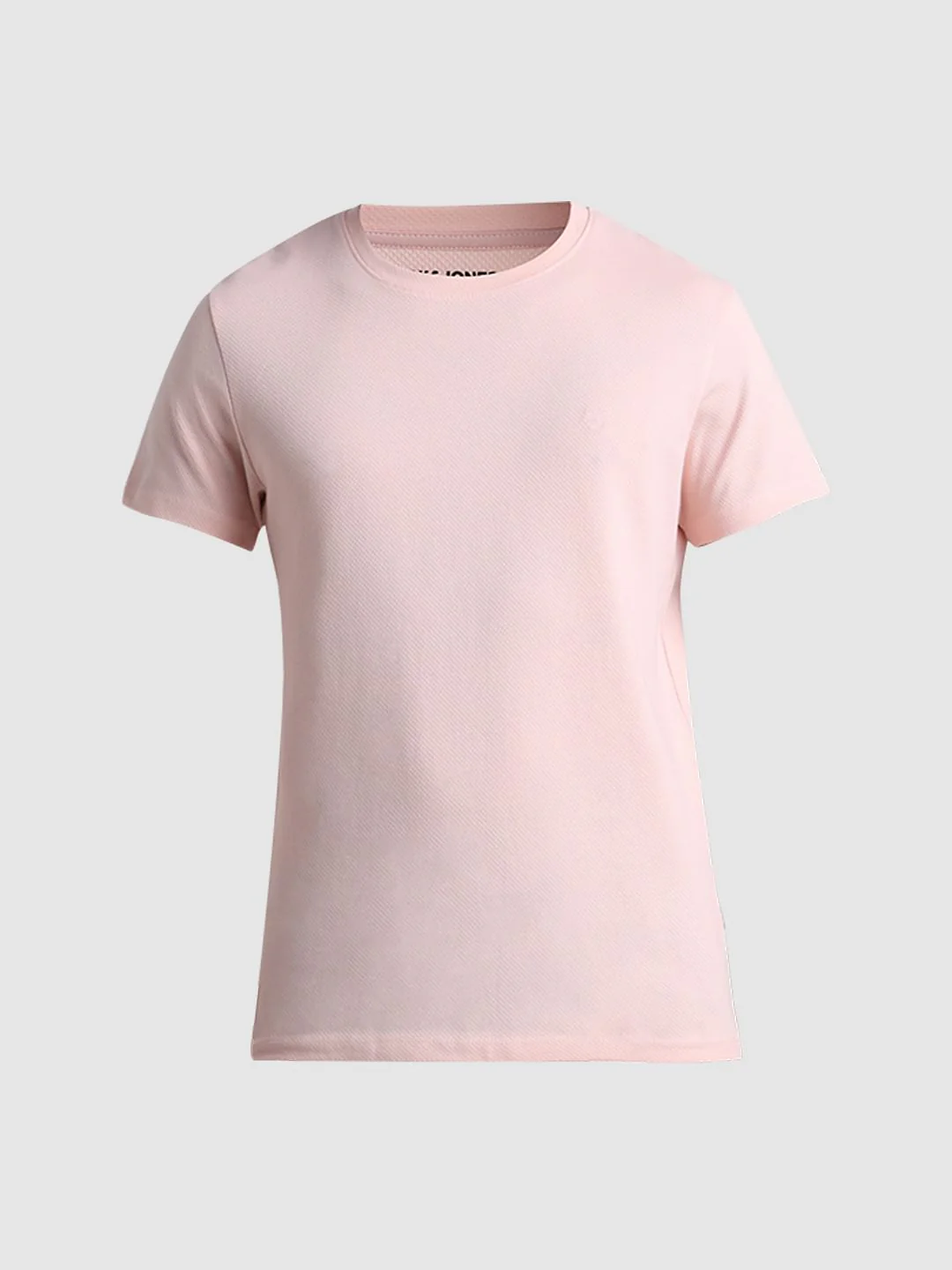 Pink Jacquard Crew Neck T-shirt - Image 7