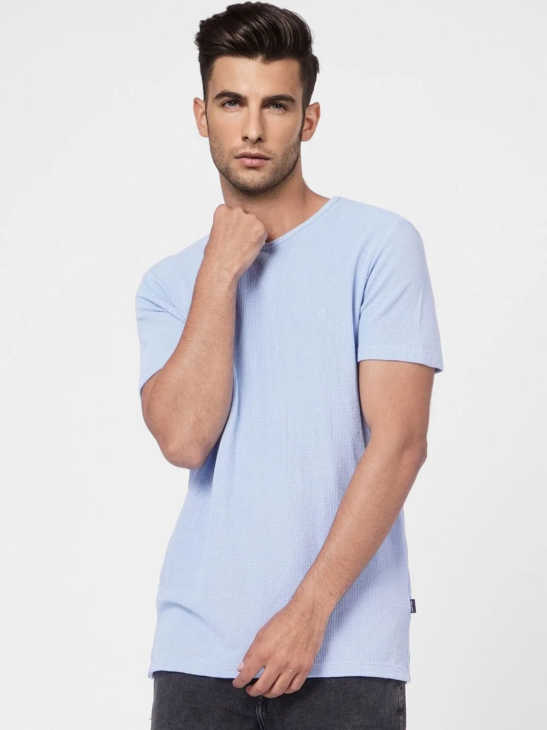 Blue Crew Neck T-shirt - Image 2