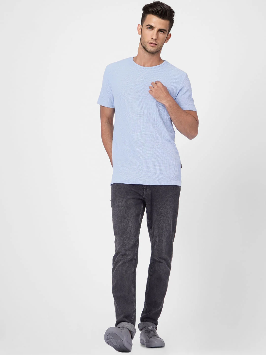 Blue Crew Neck T-shirt - Image 6