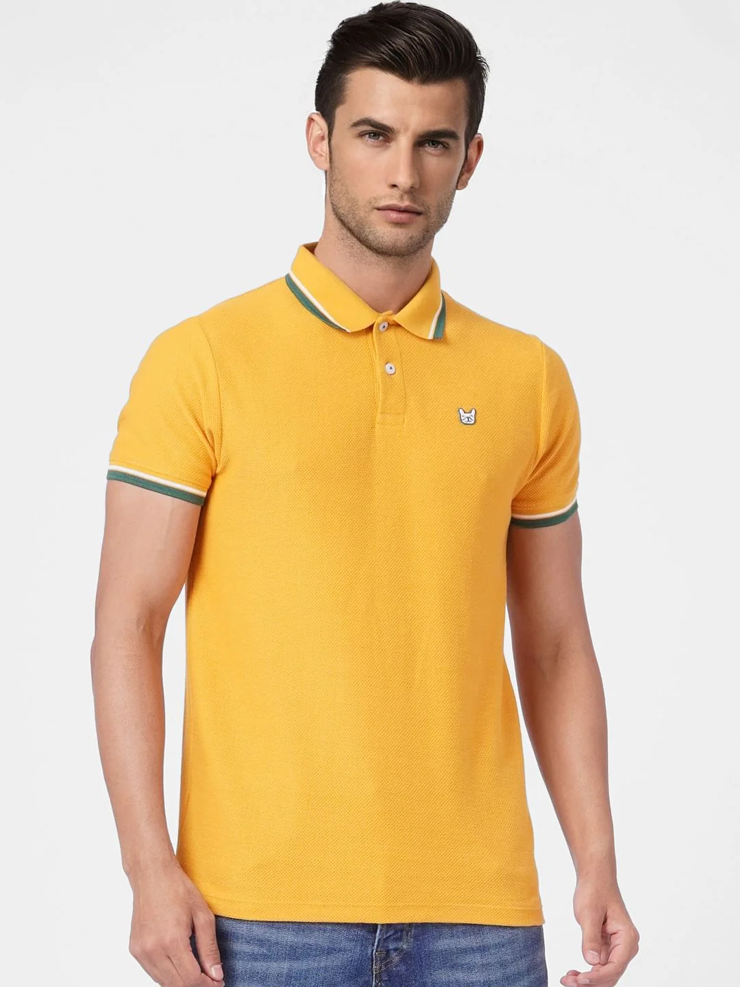 Yellow Polo Neck T-shirt - Image 2