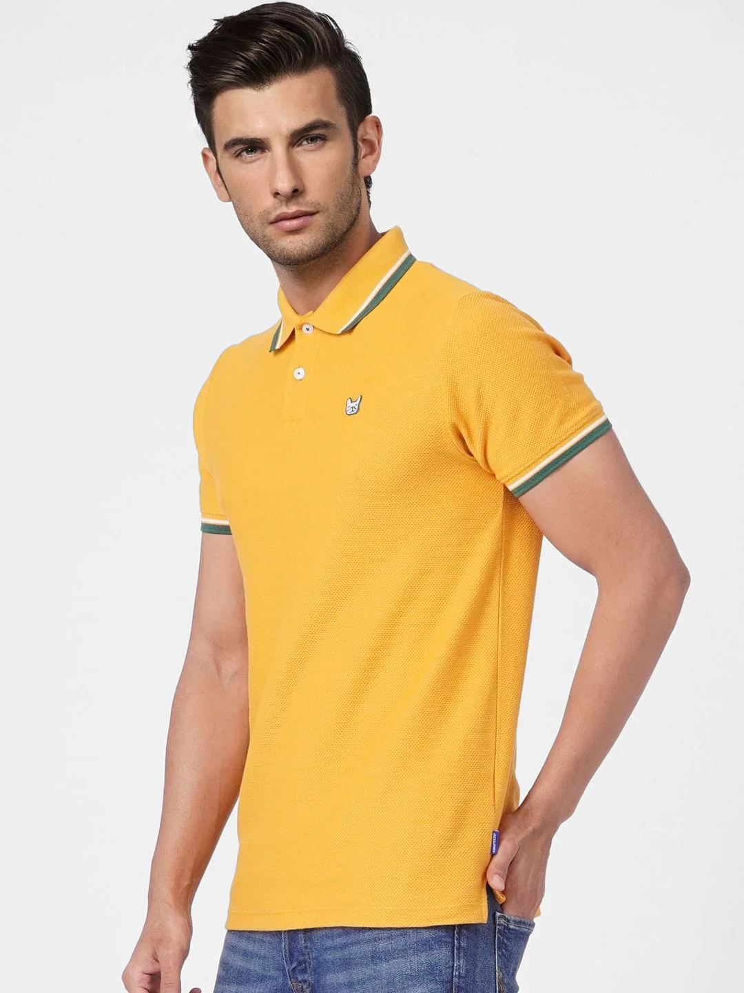 Yellow Polo Neck T-shirt - Image 3