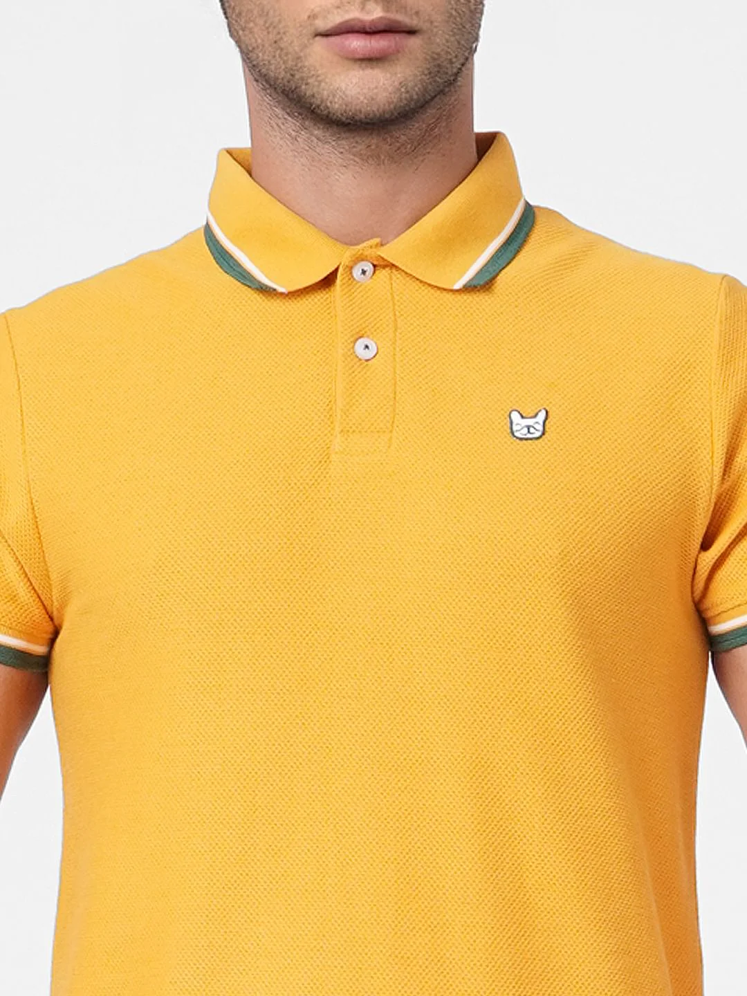 Yellow Polo Neck T-shirt - Image 5