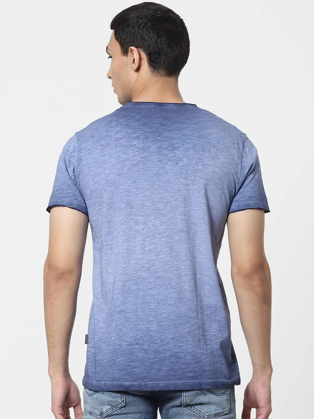 Blue Washed Crew Neck T-shirt - Image 4