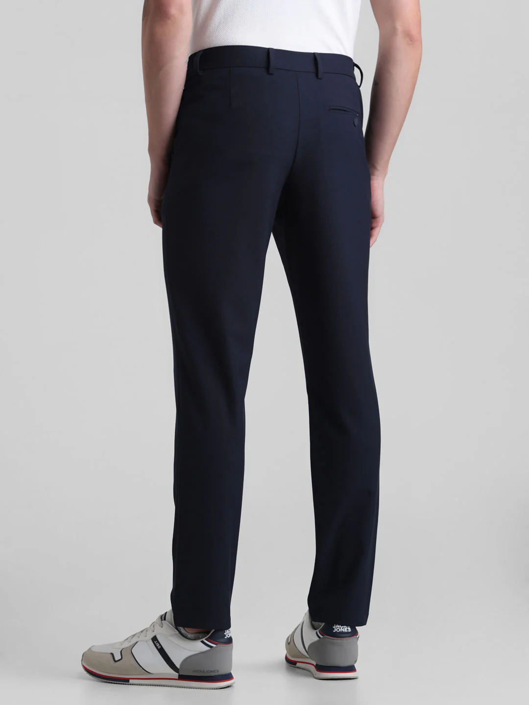 Navy Blue Mid Rise Trousers - Image 3