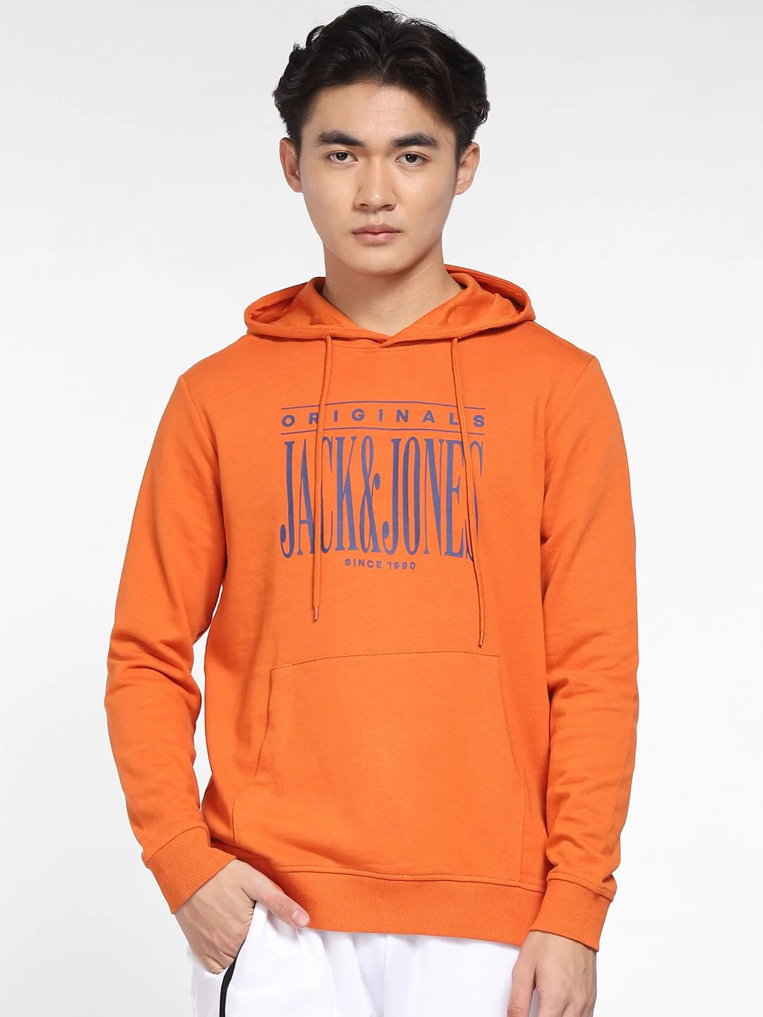 Orange Logo Print Hooded Sweatshirt - Image 2