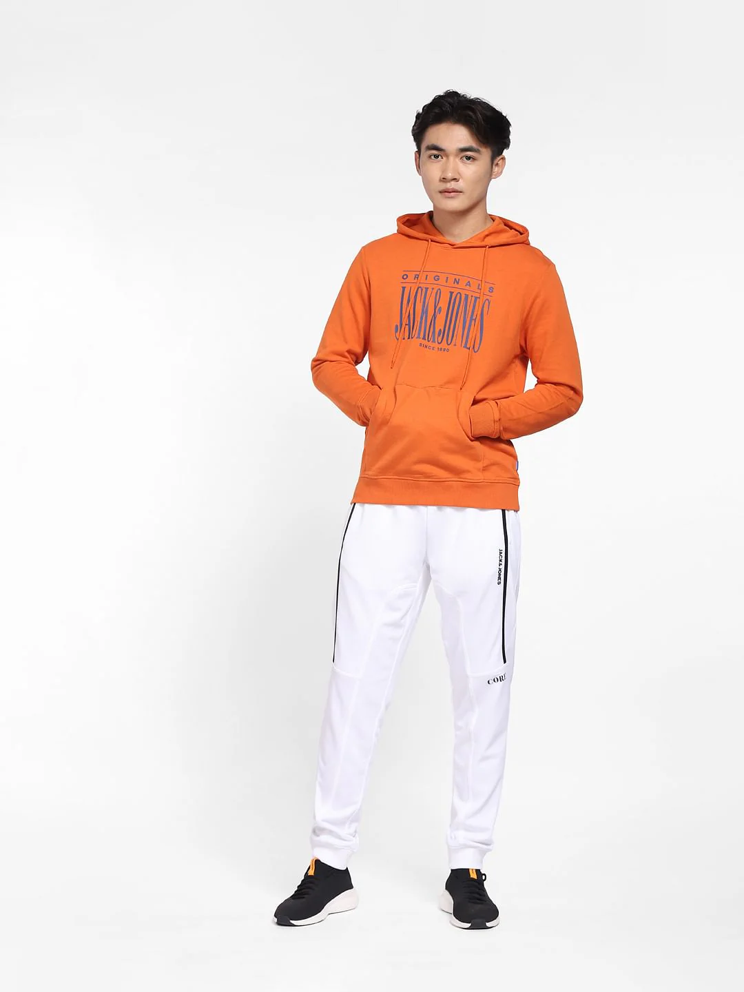 Orange Logo Print Hooded Sweatshirt - Image 6