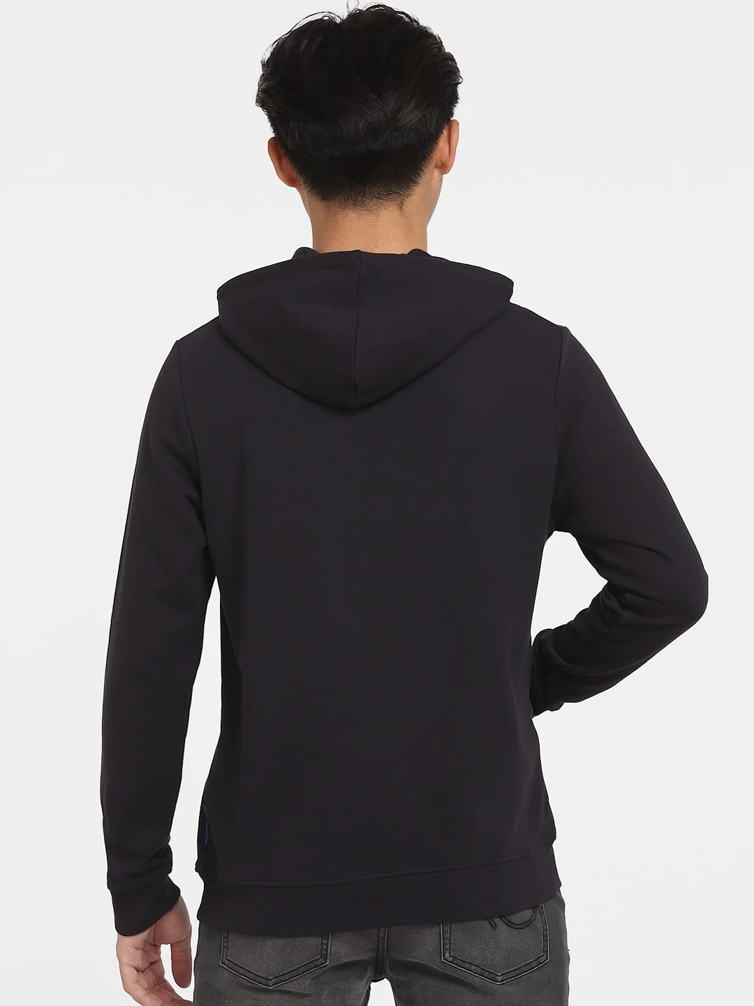 Black Logo Print Hooded Sweatshirt - Image 4