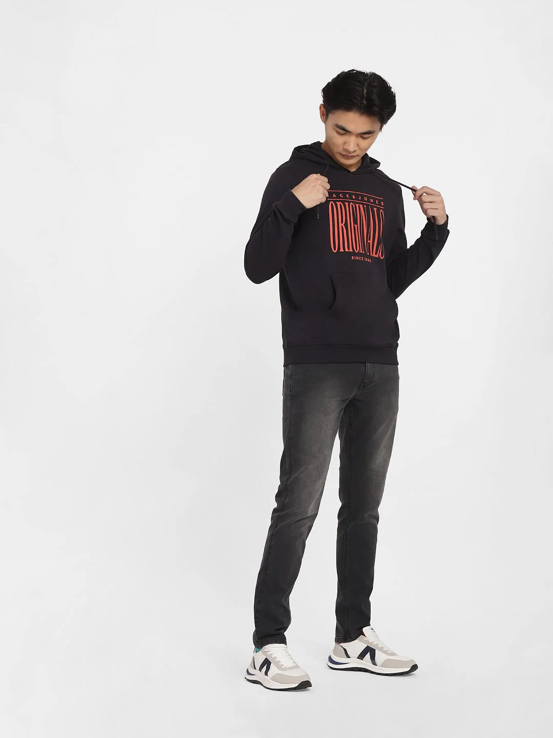 Black Logo Print Hooded Sweatshirt - Image 6