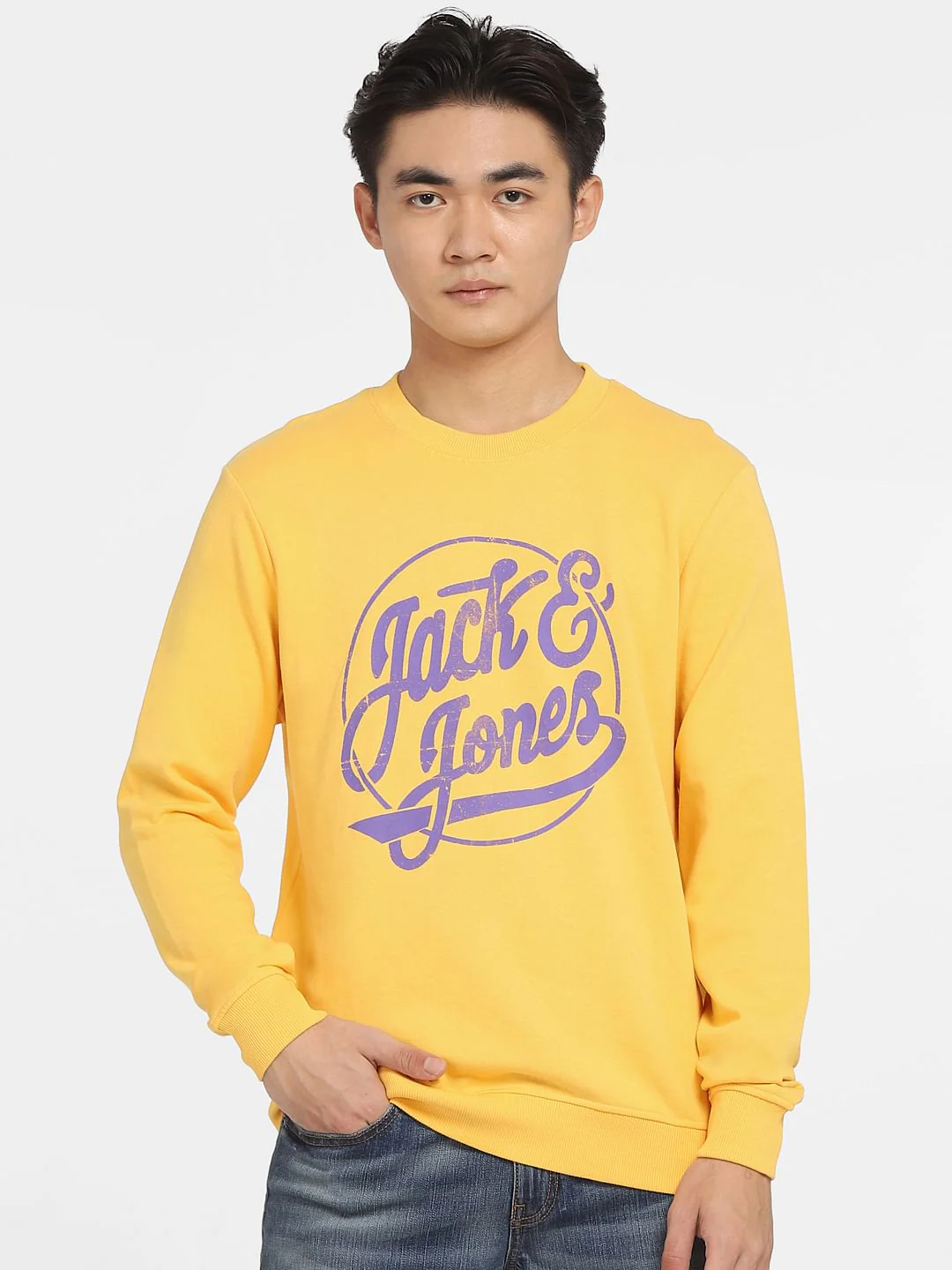 Yellow Logo Print Sweatshirt - Image 2
