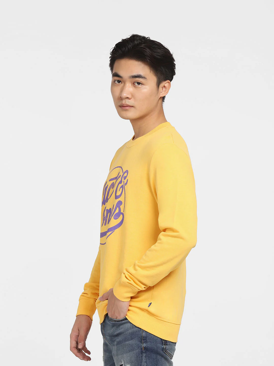 Yellow Logo Print Sweatshirt - Image 3