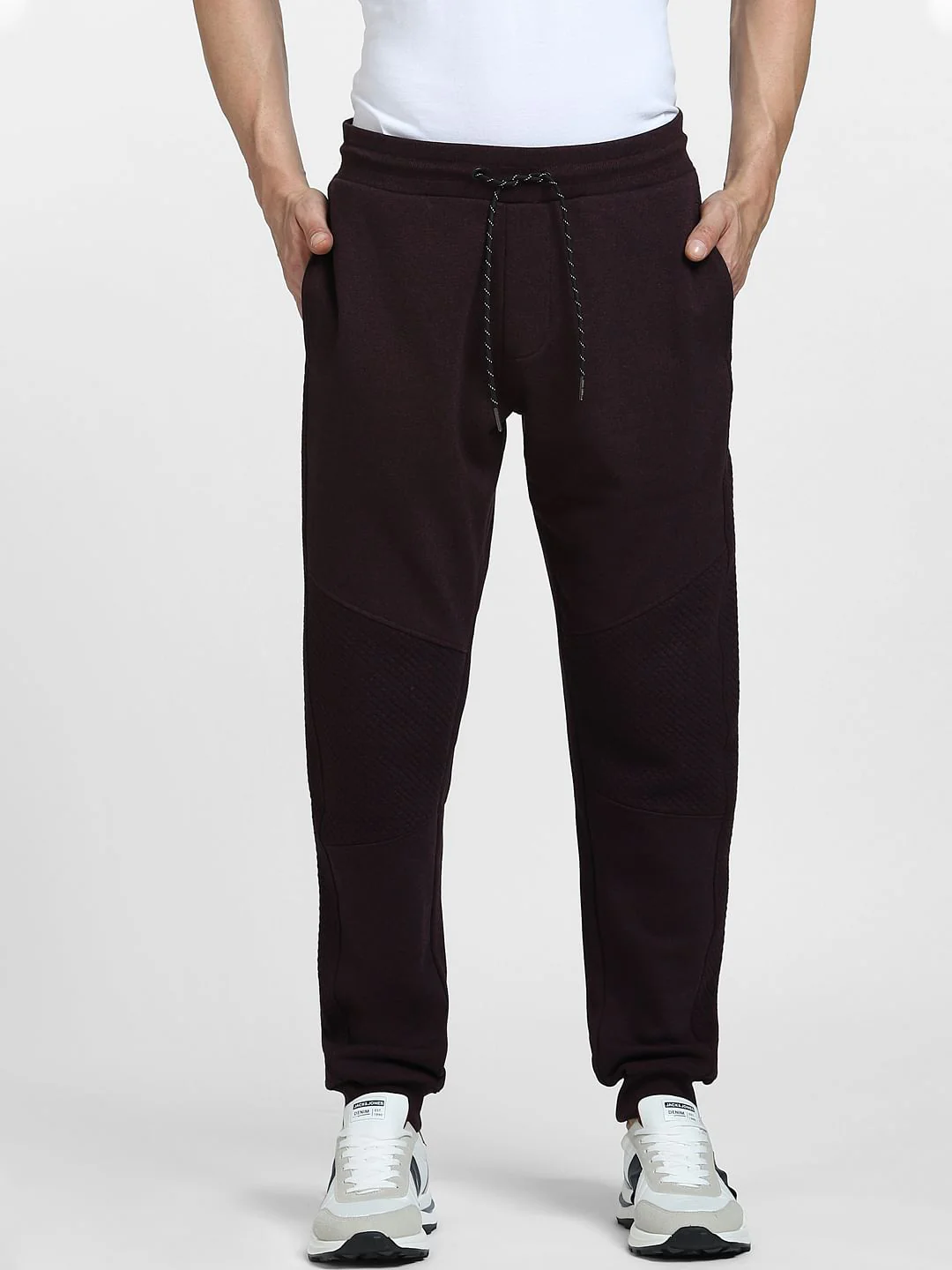 Burgundy Mid Rise Drawstring Co-ord Sweatpants - Image 2