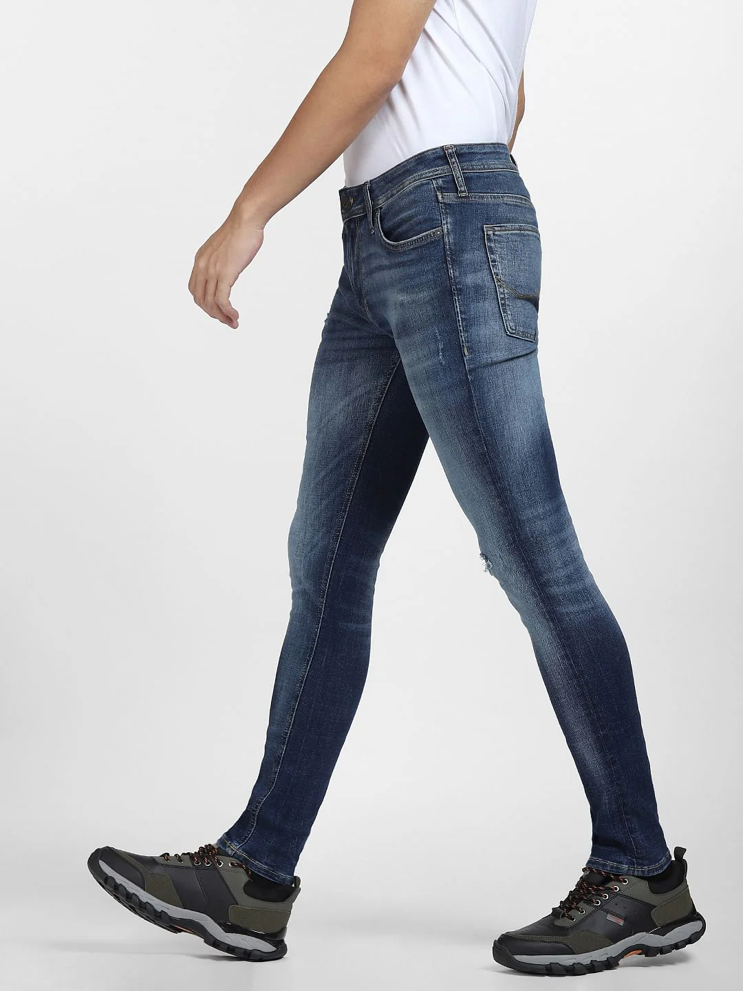 Blue Low Rise Washed Liam Skinny Jeans - Image 3