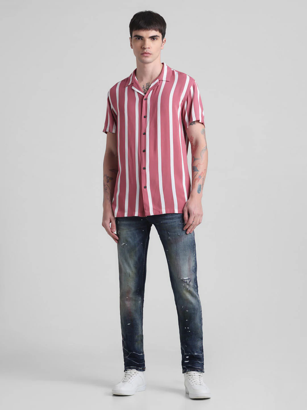 Pink Striped Short Sleeves Shirt - Image 6