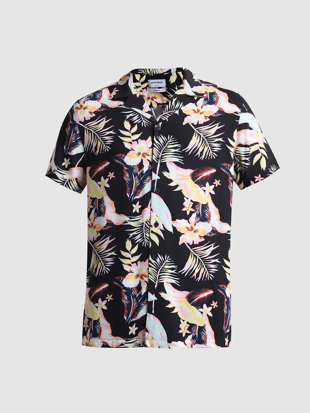 Black Floral Short Sleeves Shirt - Image 7