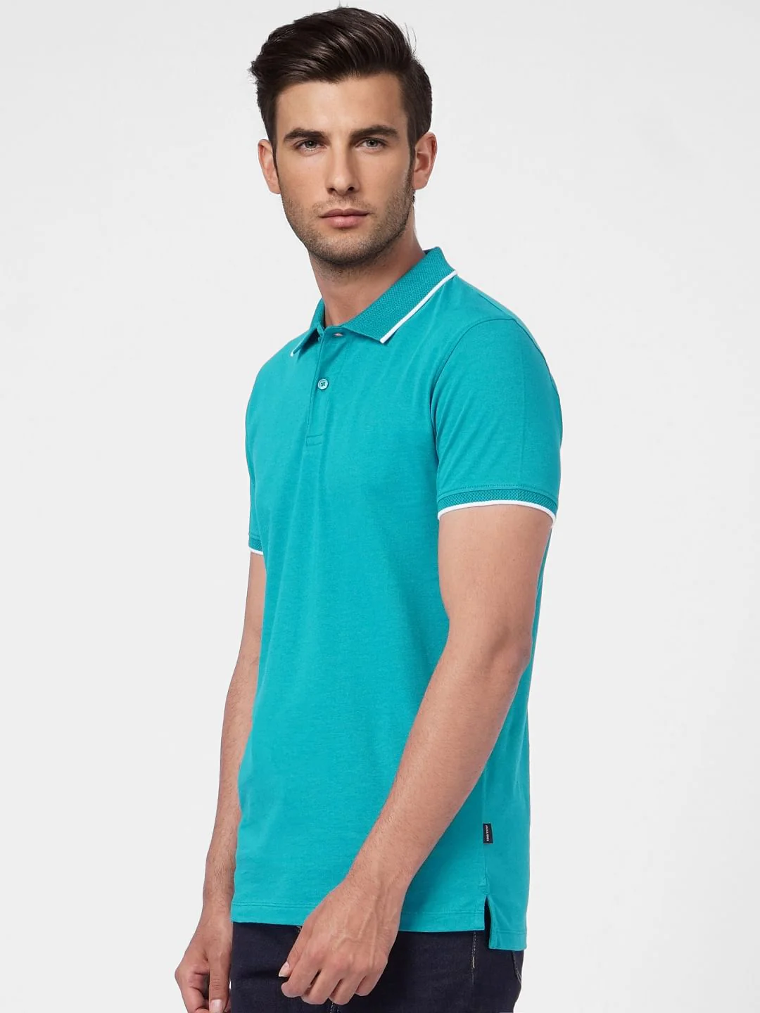 Green Knit Polo Neck T-shirt - Image 3