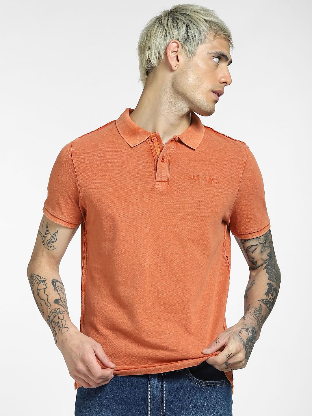 Orange Polo Neck T-shirt - Image 2