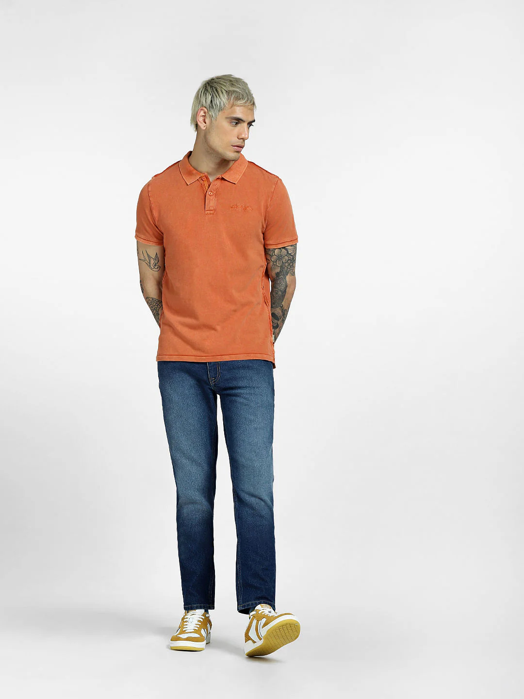 Orange Polo Neck T-shirt - Image 6