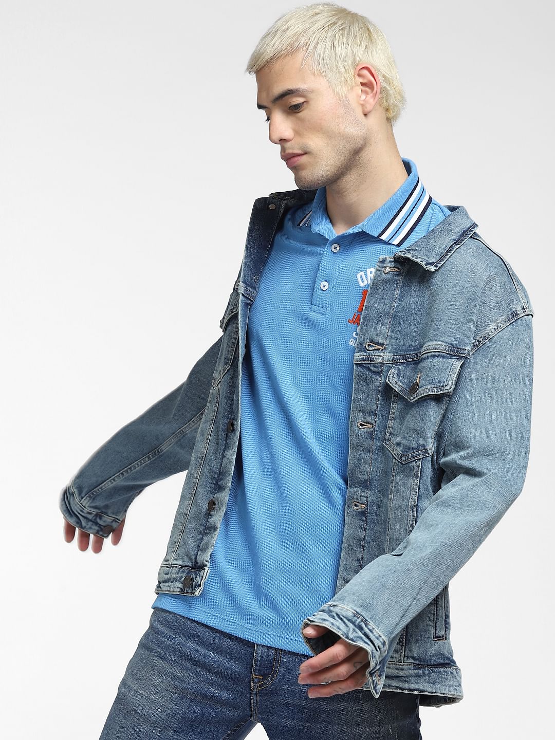 Blue Polo Neck T-shirt