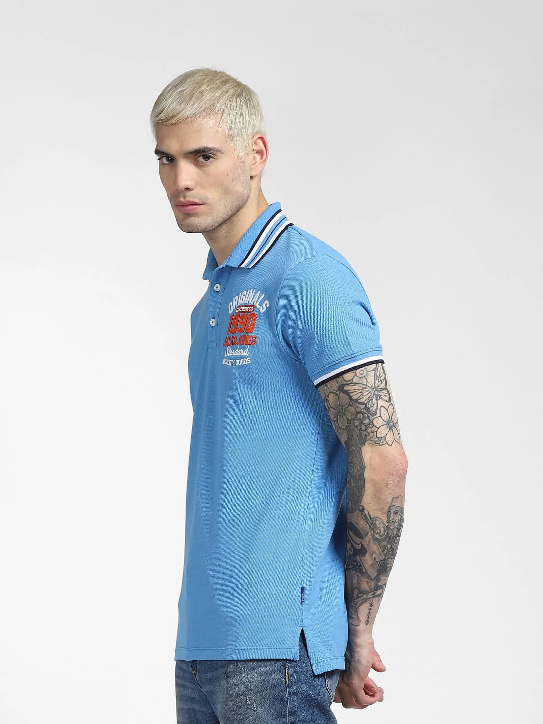 Blue Polo Neck T-shirt - Image 3