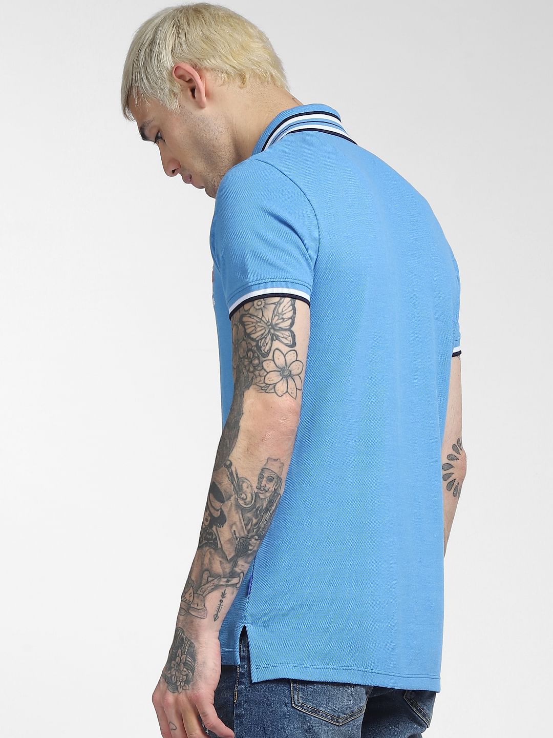 Blue Polo Neck T-shirt - Image 4