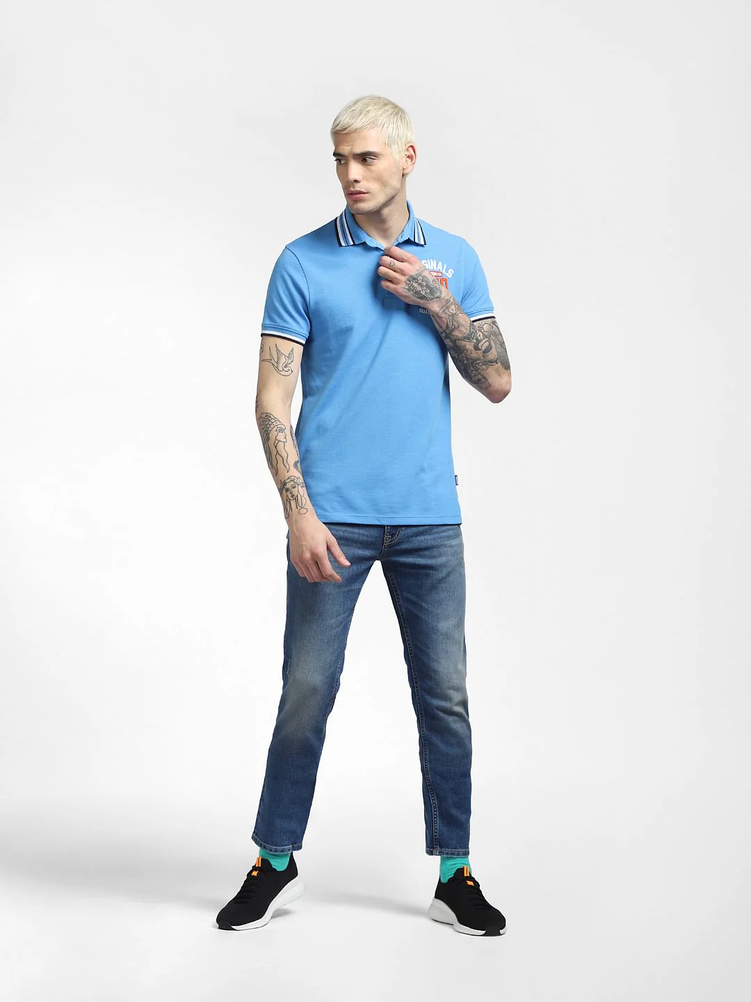 Blue Polo Neck T-shirt - Image 6