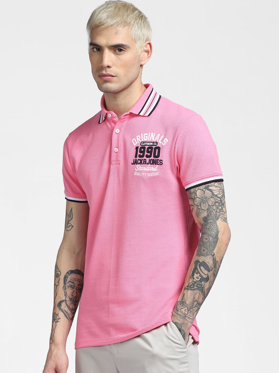 Pink Polo Neck T-shirt - Image 2