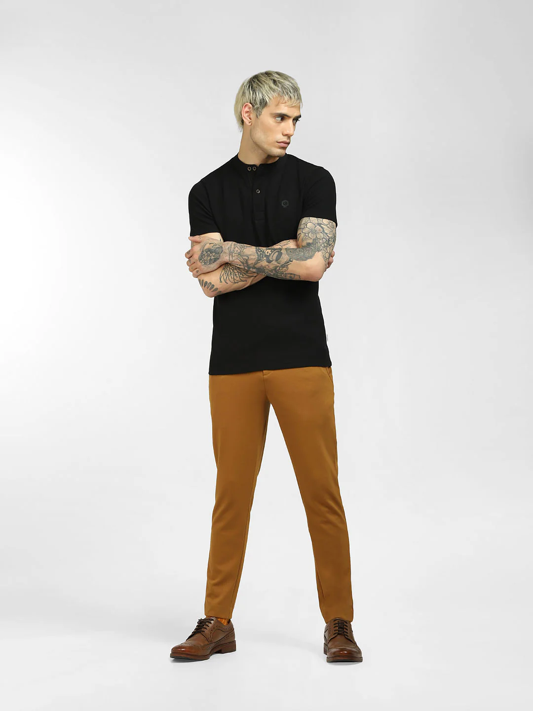 Black Henley Neck T-shirt - Image 6