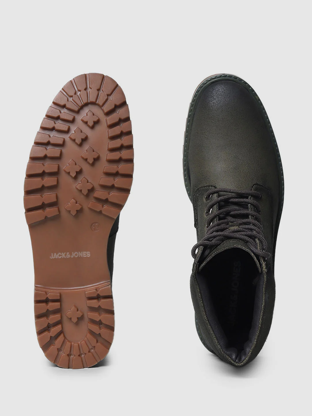 Green Vintage Washed Leather Boots - Image 5